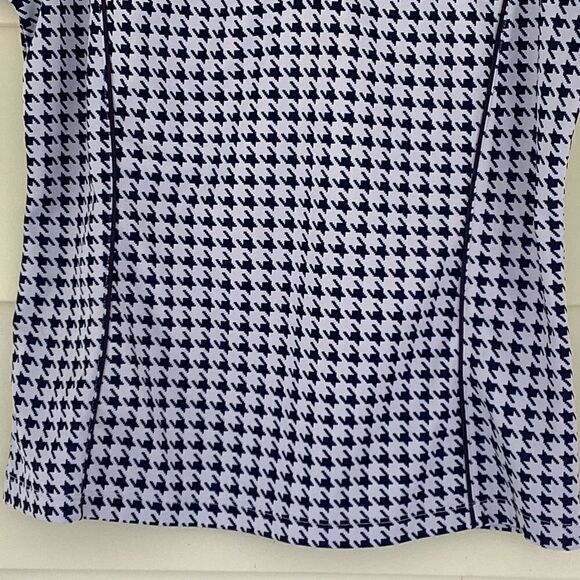 Izod houndstooth zipper front golf tennis sport shirt, medium. 0228 - Picture 5 of 10